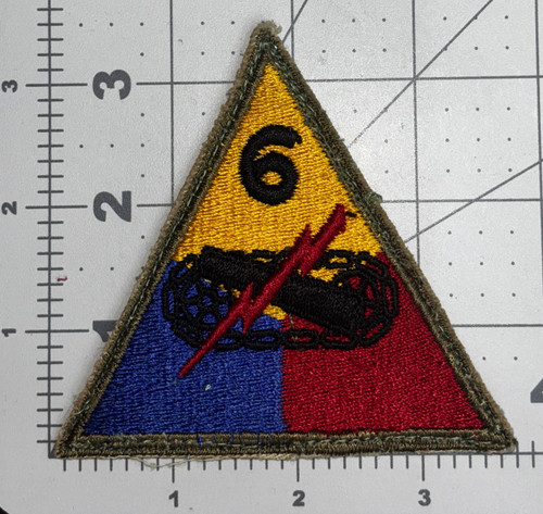 Off Uniform WW 2 US Army 6th Armored Division Patch Inv# K9129
