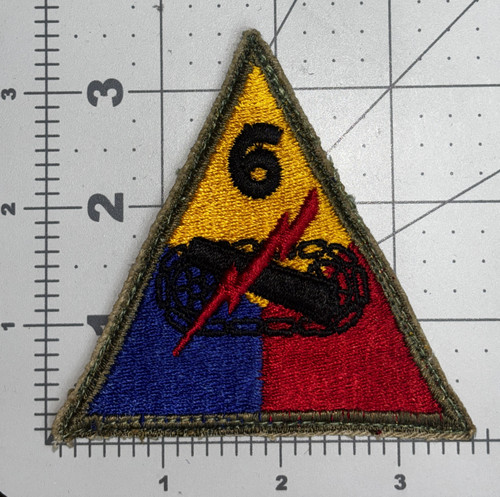 Off Uniform WW 2 US Army 6th Armored Division Patch Inv# K9130