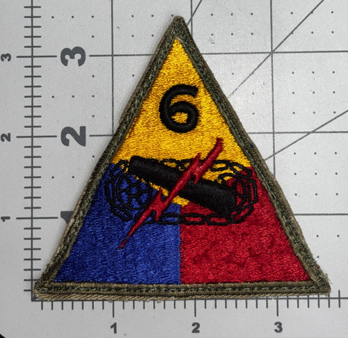 Off Uniform WW 2 US Army 6th Armored Division Patch Inv# K9131