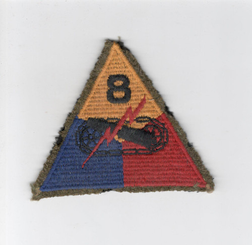 WW 2 US Army 8th Armored Division Wool Patch Inv# E174