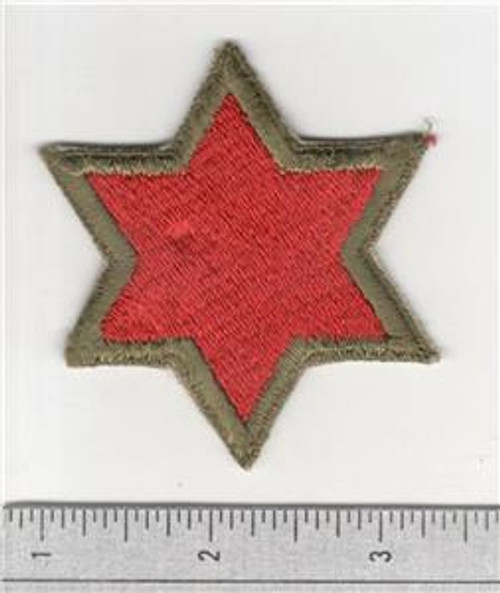 WW 2 US Army 6th Infantry Division OD Border Patch Inv# B043