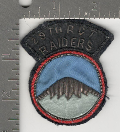 Korean War 29th Regimental Combat Team Raiders Bullion Patch Inv# K1129 Korean War 29th Regimental Combat Team Raiders Bullion Patch Inv# K1129