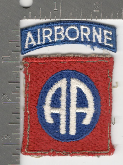 Off Uniform WW 2 US Army 82nd Airborne Patch & Tab Inv# K0894