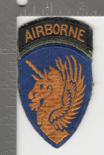 WW 2 US Army 13th Airborne Division Blue Border OD Insert Patch Inv# K0954