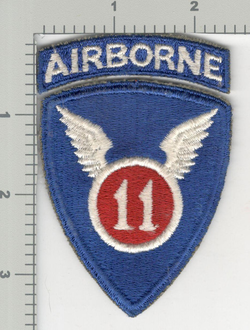 WW 2 US Army 11th Airborne Division Greenback Patch & Greenback Tab Inv# K2793