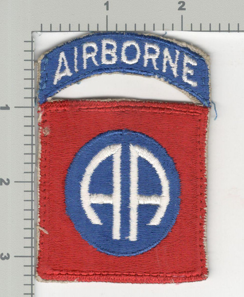 Off Uniform WW 2 US Army 82nd Airborne Division British Made Black Back Patch Inv# K2808