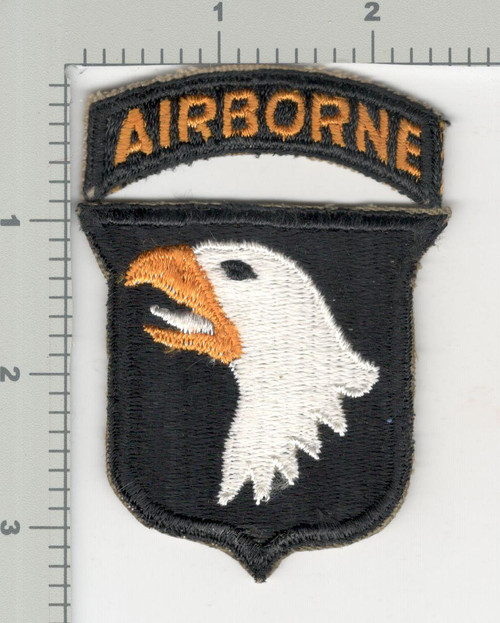 WW2 US Army 101st Airborne Division White Tongue Patch & Tab Inv# K2813