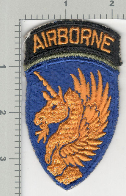WW 2 US Army 13th Airborne Division Blue Border OD Insert Patch Inv# K2828
