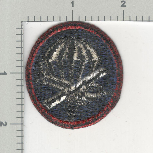 British Made Black Back WW 2 US Army Enlisted Parachute / Glider Garrison Cap Patch Inv# K2862