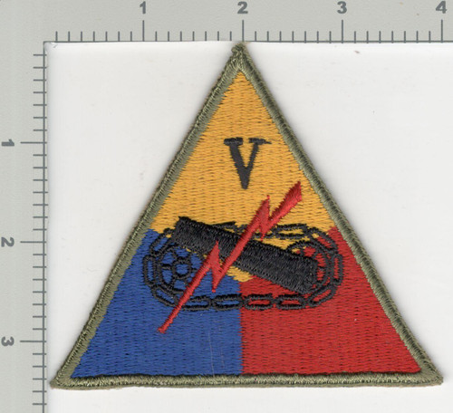 WW 2 US Army 5th Armored Corps Yellow Apex Patch Inv# K1303