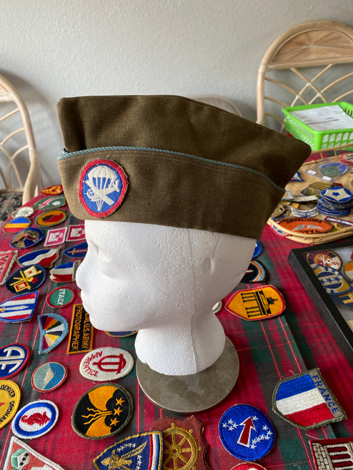 Theater Made US Army Glider / Paratroops Infantry Garrison Cap & Patch No Tag