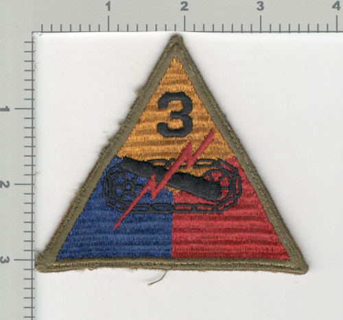 WW 2 US Army 3rd Armored Division Gemsco Ribbed Weave Patch Inv# K1336