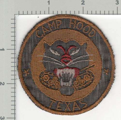 Red Features WW 2 US Army Camp Hood Texas Tank Destroyer Twill Patch off Mirror Inv# K2947