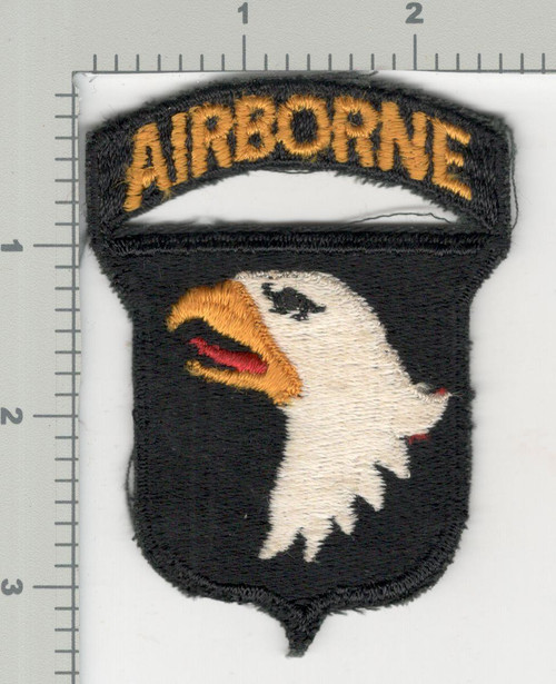 WW 2 US Army 101st Airborne Division Black Back Patch W/ Attached Tab Inv# K2993