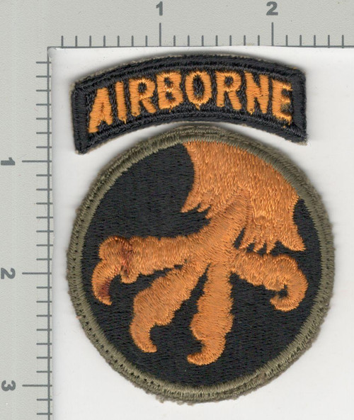 WW 2 US Army 17th Airborne Division Reversed Talons Patch & Tab Inv# K3264