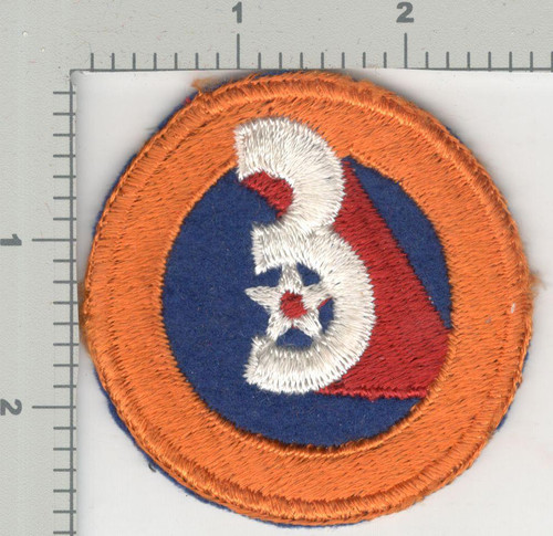 WW 2 US Army 3rd Air Force Wool Center Patch Inv# K3605