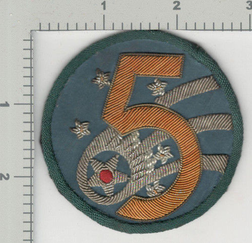 CBI Made WW 2 US Army Air Force 5th Air Force Bullion Patch Inv# K3613