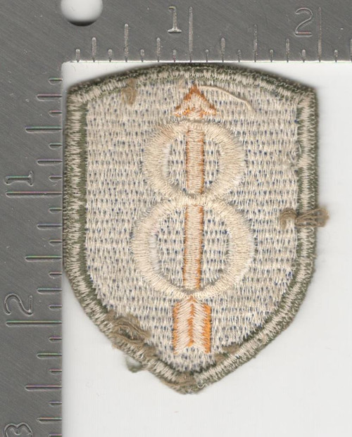 Variation #17 German Made 8th Infantry Division OD Border Patch Inv# K0462