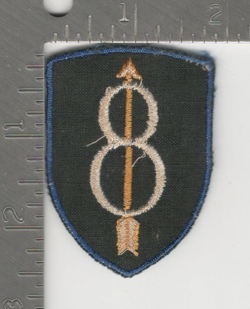 Variation #21 WW 2 US Army 8th Infantry Division Twill Patch Inv# K0470