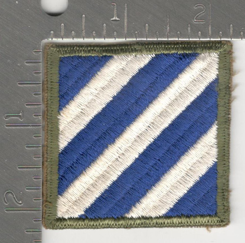 WW 2 US Army 3rd Infantry Division Ribbed Weave Patch Inv# K0728