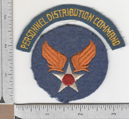 WW 2 US AAF Personnel Distribution Command Wool Patch & Tab Inv# N684