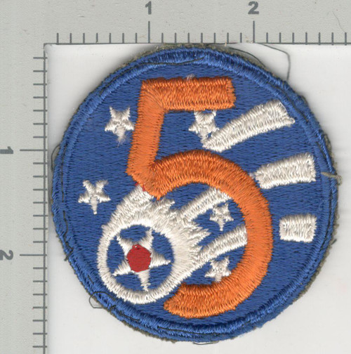 WW 2 US Army 5th Air Force Patch Inv# K4210