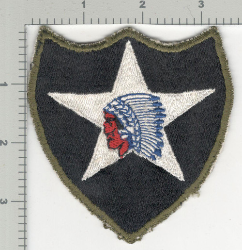 WW 2 US Army 2nd Infantry Division OD Border Patch Inv# K4020