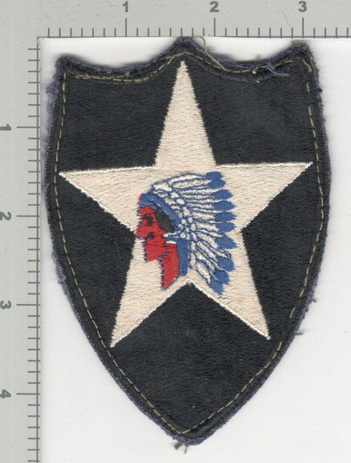 WW 2 US Army 2nd Infantry Division Blue Base Patch Inv# K4029