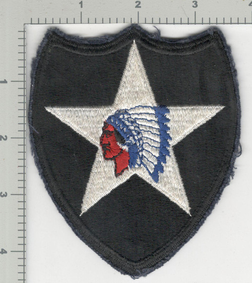 WW 2 US Army 2nd Infantry Division Blue Base Patch Inv# K4030