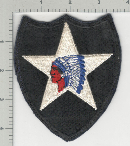 WW 2 US Army 2nd Infantry Division Blue Base Patch Inv# K4034