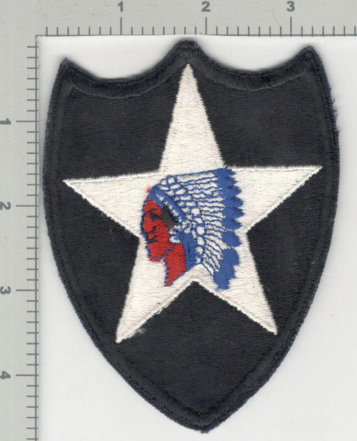 WW 2 US Army 2nd Infantry Division Blue Base Patch Inv# K4036