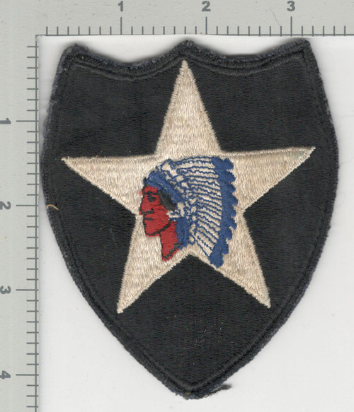 WW 2 US Army 2nd Infantry Division Blue Base Patch Inv# K4037