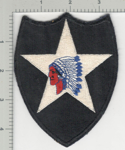 WW 2 US Army 2nd Infantry Division Blue Base Patch Inv# K4040