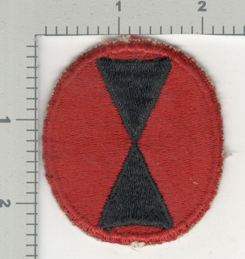 WW 2 US Army 7th Infantry Division Red Border Patch Inv# K4077