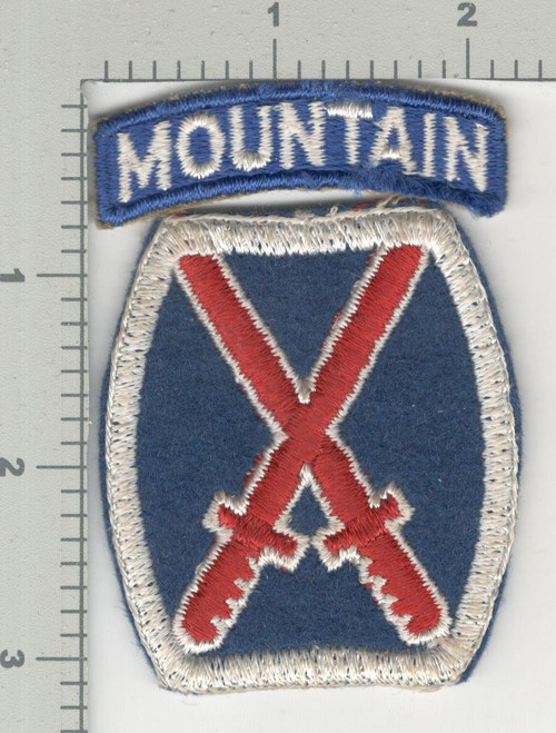 WW 2 US Army 10th Mountain Division Patch Inv# K4125
