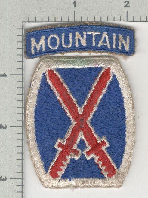 WW 2 US Army 10th Mountain Division Patch & Tab Inv# K4126