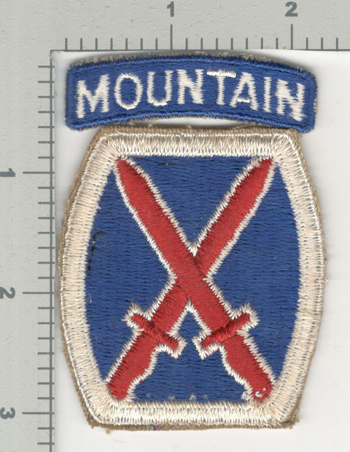 WW 2 US Army 10th Mountain Division Patch & Tab Inv# K4127