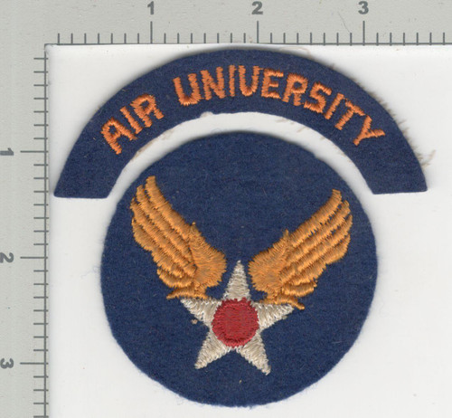 WW 2 US Army Air Force Air University Wool Patch & Tab Inv# K4242