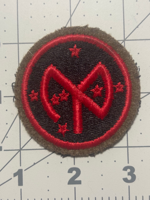 WW 2 US Army 27th Infantry Division Black Back Wool Patch Inv# K5100