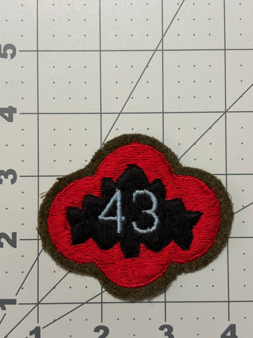 WW 1 US Army 43rd Division Skinny Numbers Patch Inv# K5506