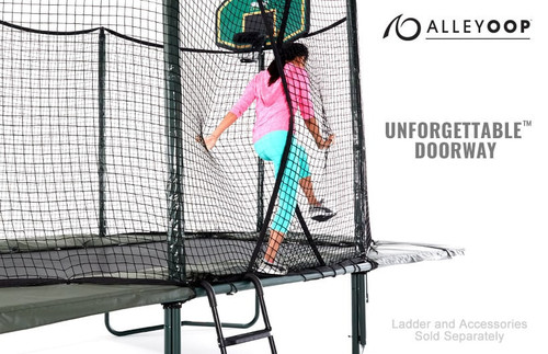 Close-up of AlleyOOP unforgettable, no-zip wrap around safety net doorway and enclosure