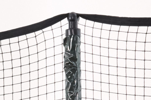 Close-up of AlleyOOP Enclosure with net sitting in ball-cap