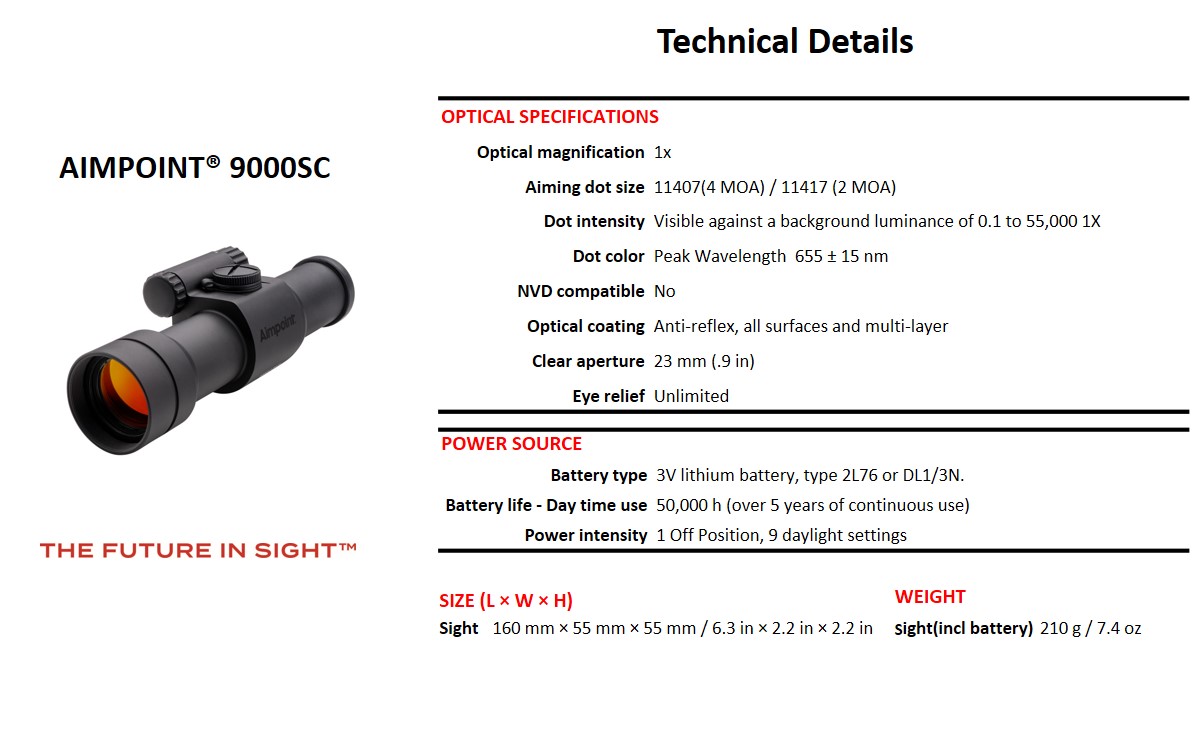 Viseur point rouge Aimpoint 9000SC