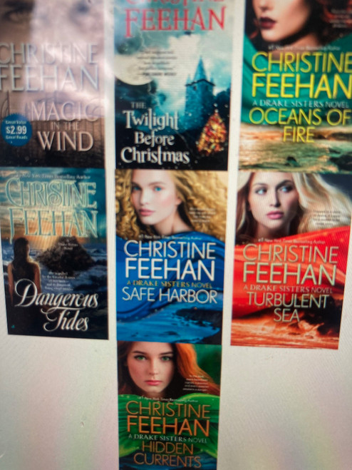 Christine Feehan Drake Sisters Series set 1-7 (Sea storm-Magic in the Wind & Oceans of Fire,Wicked and the Wonderous-Twilight Before Christmas,Dangerous Tides,Turbulent Sea,Safe Harbor,Hidden Currents Paperback Christ