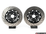 ECS Tuning Front 2-Piece Drilled & Slotted Brake Rotors Pair (370x34) - 8V RS3