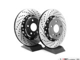 ECS Tuning Rear Cross-Drilled & Slotted 2-Piece Semi-Floating Brake Rotors Pair (310x22)