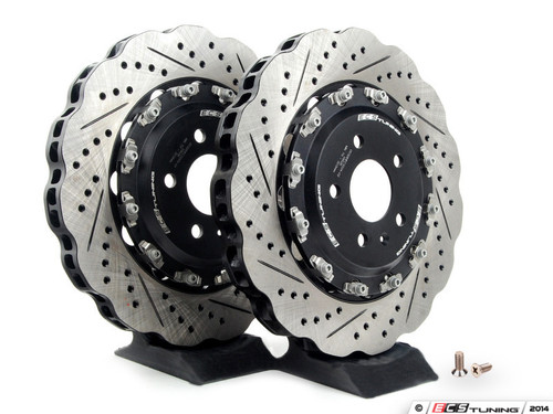 ECS Tuning - Front Wave Cross-Drilled & Slotted 2-Piece Brake Discs