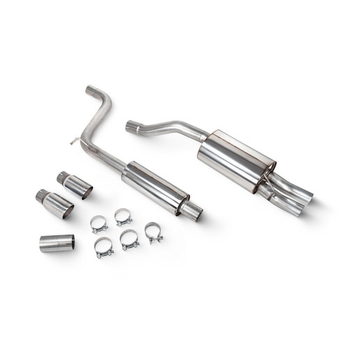 Scorpion Resonated GPF-Back Exhaust System with Twin Polished twin 90mm Daytona trims - Volkswagen Polo GTI 2.0T AW Pre-Facelift GPF Model