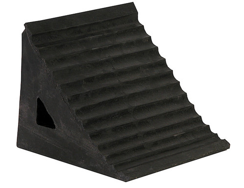 Rubber Wheel Chock with Chain Eye 9.5x7x7 Inch
