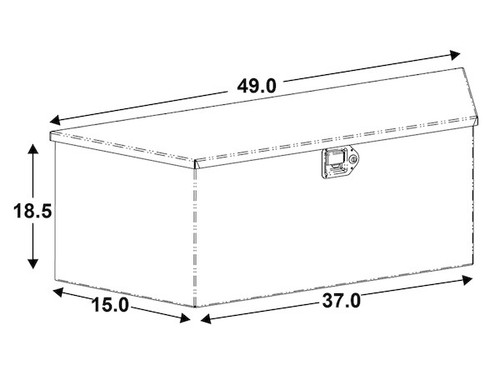 18.5x15x49/37 Inch Diamond Tread Aluminum Trailer Tongue Truck Box